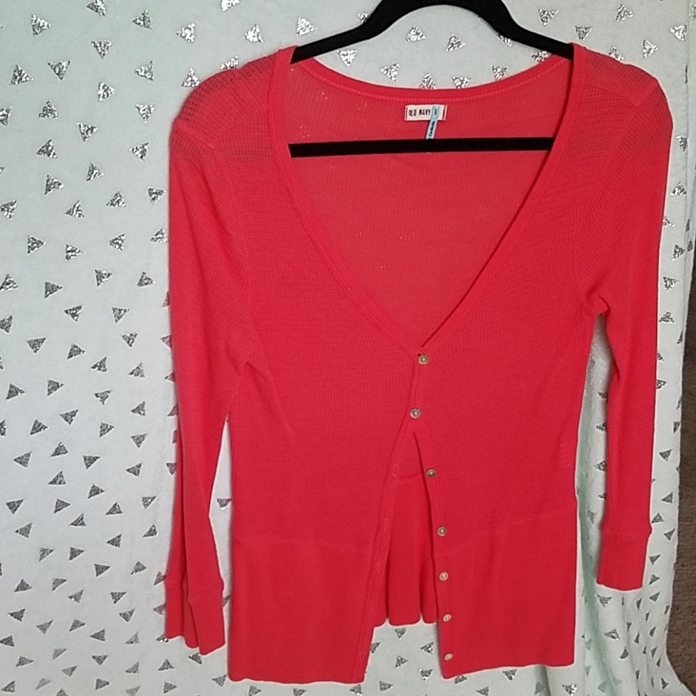 Coral Lightweight Old Navy Cardigan
